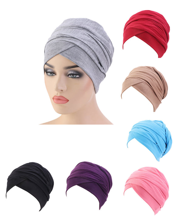 African Head Wrap Tube Turban Dreadlocks Loose Natural Short Very Long - Easy On (Solid Color)