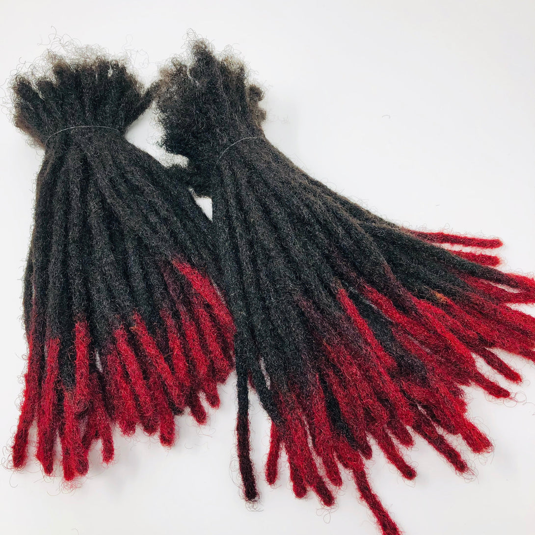 100% Human Hair Dreadlocks Extensions Handmade Medium 1/4" Width Pencil Sized Various Lengths With or Without Blonde or Red Tips - 75 LOCS - Locsanity