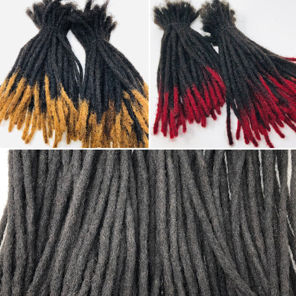 100% Human Hair Dreadlocks Extensions Handmade Medium 1/4" Width Pencil Sized Various Lengths With or Without Blonde or Red Tips - 75 LOCS - Locsanity