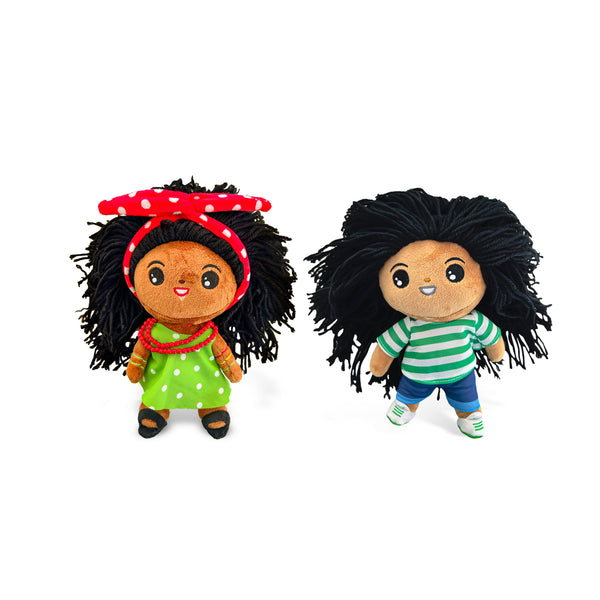 Locsanity Mascot Ali and Al Plush Dreadlock Handmade Dolls