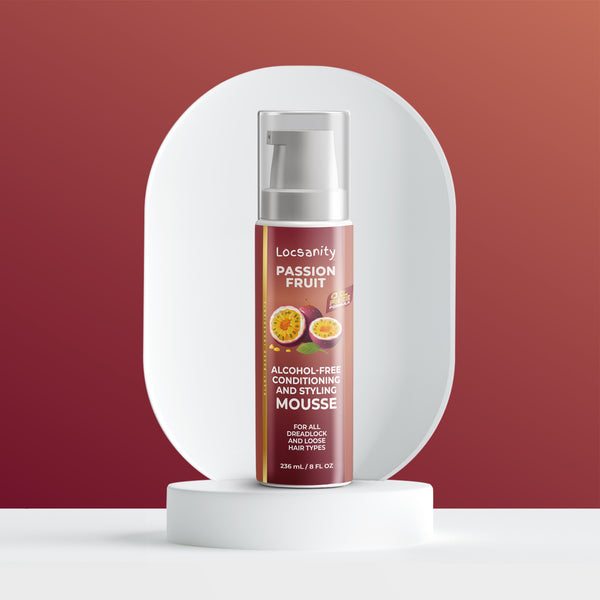 Locsanity Passion Fruit Alcohol-Free Conditioning and Styling Mousse- Dreadlocks, Locs, Sisterlocks, Loose Natural Hair, Braidlocs